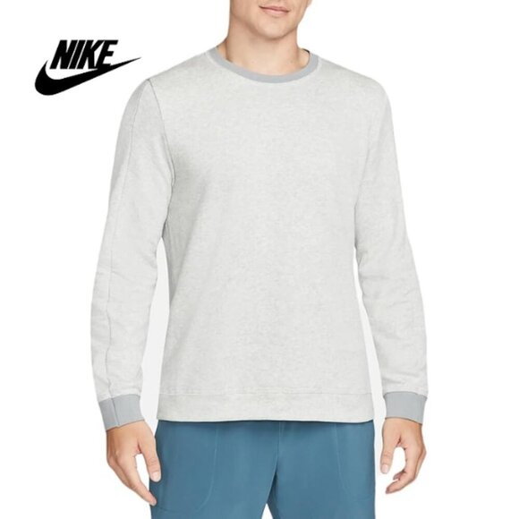 Nike Yoga Therma-Fit Long Sleeve Shirt Gray Crew Neck Men's Active Size Large - Picture 1 of 14